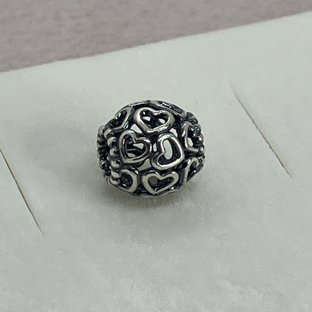 Pandora Sterling Silver Hearts All Over Openwork Heart Charm Bead #790964